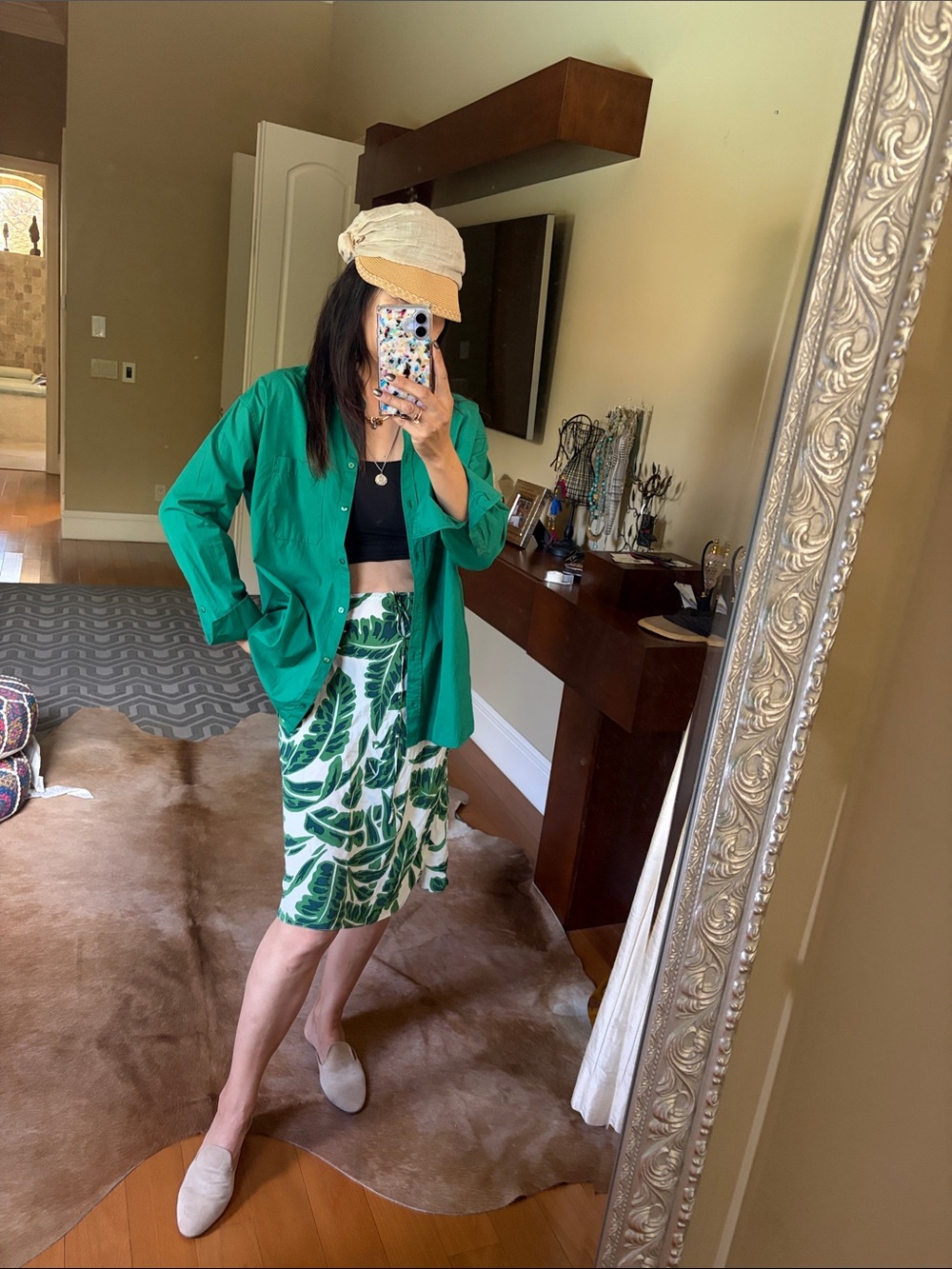Mng green long sleeve top